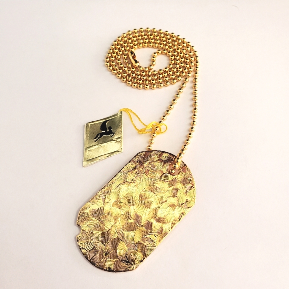 Coro - Vintage gold tone dogtag necklace